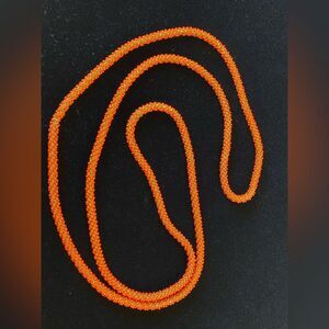 1950s-60s Deep Coral Microbeads & Vibrant Green Necklace